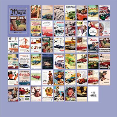 ZXMNBH Paper for Scrapbooking Kit Retro Poster Collage Diary Planner Materials Adults Junk Journaling Decor Supplies 100 Pcs/Pack