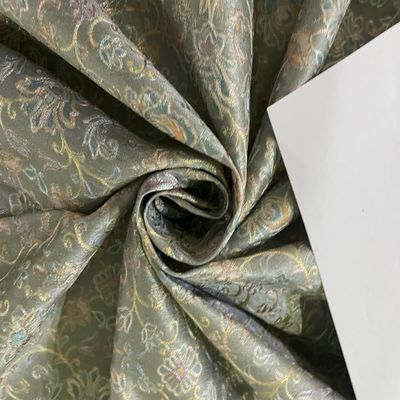 Silk Brocade Fabric Pastel Shades of Blue/Pink/Yellow/Peach with Embroidery Too 44" Wide BRO902[2]