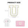 Yovell Self-Adhesive Iron on Letters 5 Pcs 2.2 inch Chenille Letter Stickers Alphabet Embroidered Applique Stick On Patches for Clothing Jackets Backpack Hat DIY Phone Bags (U) view 2