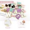 Yovell Self-Adhesive Iron on Letters 5 Pcs 2.2 inch Chenille Letter Stickers Alphabet Embroidered Applique Stick On Patches for Clothing Jackets Backpack Hat DIY Phone Bags (U) view 3