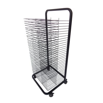 Katzowen Art Drying Rack for Art Studios & Classrooms, Metal Artwork Storage Display Rack Mobile Art Drying Rack for Classrooms, Art Studios, 35 Shelves, 17.3 X 16.5 X 41.7 Inches, Black