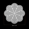 PATIKIL Plastic Mesh Canvas Sheets,10Pcs 3.12inch Cross Needlework Blank Yarn Crafting for Embroidery DIY Bookmarks Cup Mats, White, Flower Shape view 2