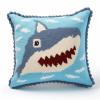 Cartoon Shark Latch Hook Kits Pillow DIY Rug Crochet Hook Cushion Making Kits Printed Color Pattern Canvas Pillowcase Hooking Kits Pillow Cover Starter DIY Crochet Kits 43x43cm(P53) view 1