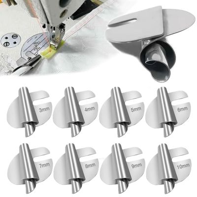 Rusopobe 8PCS Sewing Rolled Hemmer Foot Kit, Curling Pull Tube Spiral Crimpers Universal Sewing Machine Presser Foot for Home Industrial (3mm-10mm)