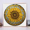 DIY Stamped Cross Stitch Kits Stained Glass Mandala Sunflower for Beginners Easy 11CT Needlepoint Embroidery Counted Cross Stitch Kits Art Craft Wall Decoration and Gift 40x40cm view 2