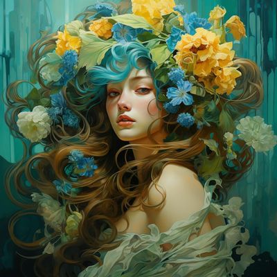 DIY Stamped Cross Stitch Kits for Beginners Blue and Yellow Flower Princess Girl 11CT Needlepoint Embroidery Counted Cross Stitch Kits Art Craft Wall Decoration 50x50cm(3)