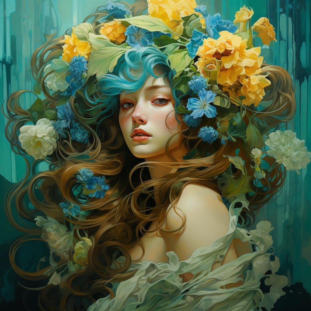 DIY Stamped Cross Stitch Kits for Beginners Blue and Yellow Flower Princess Girl 11CT Needlepoint Embroidery Counted Cross Stitch Kits Art Craft Wall Decoration 50x50cm(3)