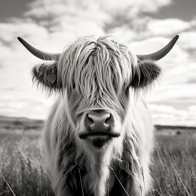 DIY Stamped Cross Stitch Kits for Beginners Black and White Highland Cow 11CT Needlepoint Embroidery Counted Cross Stitch Kits Art Craft Wall Decoration 50x65cm(1)