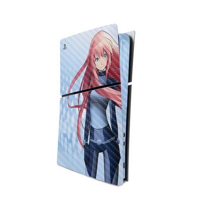 MightySkins Carbon Fiber Skin for PS5 Playstation 5 Slim Digital Edition Console Only - Anime Spy Protective, Durable Textured Carbon Fiber Finish Easy to Apply Made in The USA
