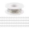 Pandahall 925 Sterling Silver Plated Necklace Chains 16.4 Feet Soldered Cable Chains 2x2x0.3mm Flat Oval Jewelry Chains for Bracelet Necklace Jewelry Making view 1
