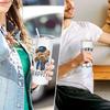 AGH 50 Pack Sublimation Tumbler Blanks with Lid and Stainless Steel Straw,20 OZ Straight Stainless Steel Skinny Straight Sublimation Tumbler Cups (50PCS-White) view 2