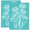 OLYCRAFT 2Pcs 5.5x7.7 Inch Blooming Daisies Self-Adhesive Silk Screen Printing Stencil April Daisy Silk Screen Stencil Wildflowers Reusable Mesh Stencils Transfer for DIY T-Shirt Fabric Painting view 1