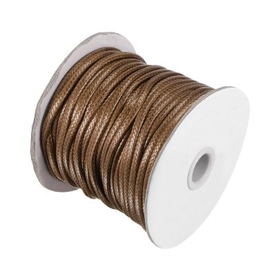 CoCud Waxed Polyester String Cord, 42 Yards 39m Length 4mm Dia, Soft Smooth Beading Thread Brown - (Applications: for DIY Craft)