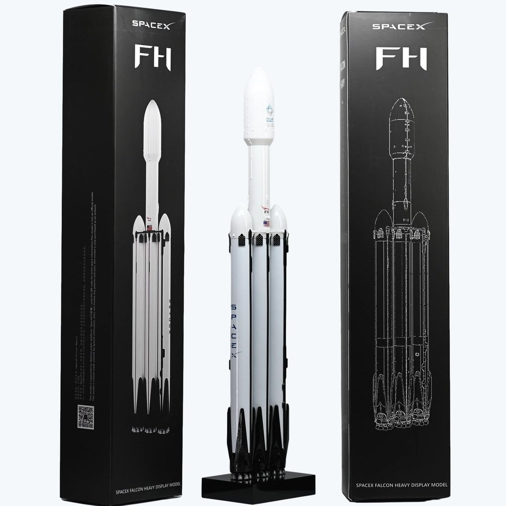 NOVSKI SpaceX Model Dragon Starship Falcon 9 Rocket Heavy Falcon Static Model Art Ornaments Set Aerospace Gift (Heavy)