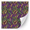 HTV4U Glitter Mardi Gras Heat Transfer Vinyl (Rasta Mardi Gras, 12" x 12") - Heat Transfer Paper, Iron on Vinyl, Printed Patterns for Shirt, Heat Press Machine view 1