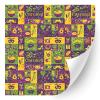 HTV4U Glitter Mardi Gras Heat Transfer Vinyl (Colorful Mardi Gras, 12" x 3 Yards) - Printed Heat Press Transfer Paper, Iron on Vinyl, Graphic Design for DIY Craft Projects view 1