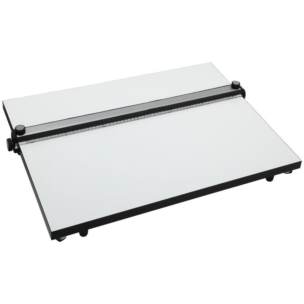 Acurit PXB 23 x 31 Drawing Board for Artists and Designers - Portable Workspace for Drawing, Sketching, Drafting, Painting - Fixed Angled Laminated Surface with Ruler and Parallel Motion Bar
