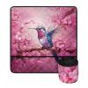 Eheartsgir Hummingbird Cherry Blossom Sewing Machine Table Pad Lightweight Soft Carrying Pad with Storage Pocket Universal Fits Most Standard Sewing Machines for Home Table Decor view 2