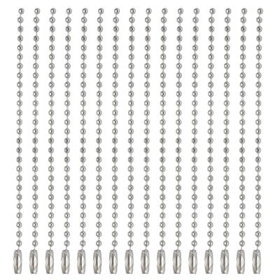 MECCANIXITY Ball Bead Chain Beaded Necklace Chains 4 Inch Adjustable Metal Ball Chains 2.4mm/0.1inch Keychain for Jewelry Making,DIY Craft Projects,Pack of 50(Silver)