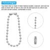 MECCANIXITY Ball Bead Chain Beaded Necklace Chains 4 Inch Adjustable Metal Ball Chains 2.4mm/0.1inch Keychain for Jewelry Making,DIY Craft Projects,Pack of 50(Silver) view 3