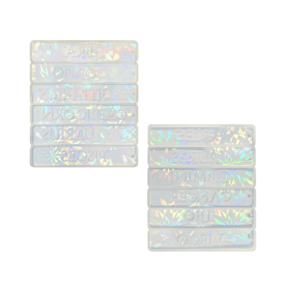 12 Constellations Silicone Mold Holographics Lasers Bookmark Casting Molds Star Sign Bookmarks Mold Epoxy Resin Casting