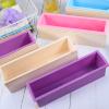 Ziliny 3 Pcs 42oz Soap Loaf Mold Flexible Rectangular Silicone Soap Molds Wood Box Tray Making Supplies for Homemade Craft DIY Tool(Purple, Pink, Blue) view 4