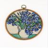 Irises by Vincent Van Gogh CS2279-1 - Counted Cross Stitch KIT#2. Set of Threads, Needles, AIDA Fabric, Needle Threader, Embroidery Clippers and Printed Color Pattern Inside. view 2