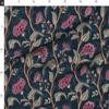 Spoonflower Fabric - Dark Floral Victorian Romantic Traditional Moody Bohemian Rich Boho Printed on Performance Linen Fabric by The Yard - High-end Upholstery Linen Fabric Look view 4
