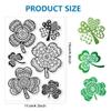 CHGCRAFT St. Patrick's Day Silicone Stamps: Four Leaf Clover Mandala Background Transparent Stamps for St. Patrick's Day Card Making DIY Scrapbooking Photo, 4.3x6.3inch view 2