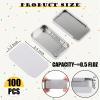 YAYODS 100 Pack Mini Tin Box Small Tin Containers with Slide Top Lids, Empty Mini Metal Tins with Lids for Storage Candies, Jewelry, Crafts, Pills, 2.36 X 1.3 X 0.4 (White) view 2