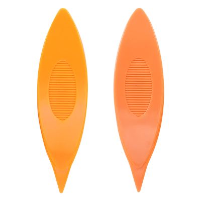 Nachukan 2pcs Colorful Plastic Tatting Shuttles - Craft Tools Kit for DIY Hand Sewing, Knitting and Tatting Accessories(Bright Orange&Orange)