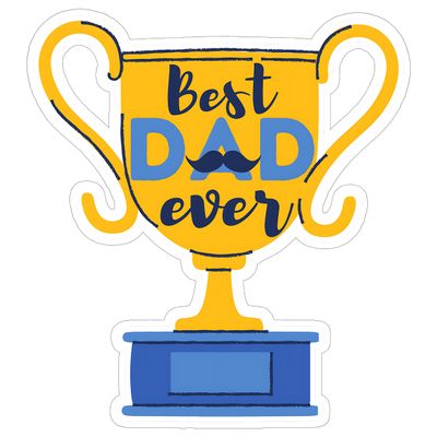 Best Dad Ever Sticker 4 Inch Proud Father - Waterproof Vinyl Decal for Laptop Water Bottle Car Tumbler - Durable Funny Aesthetic Long-Lasting Stickers for Adults ID44990