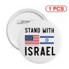 1 PCS Round Badges, Support Israeli, Stand with Israel USA Flags Button Pins Buttons Badges Pins for Women Button Pins Brooch Pins for Men Medium view 2