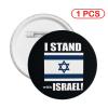 1 PCS Round Badges, I Stand with Israel Israeli Button Pins Buttons Badges Pins for Women Button Pins Brooch Pins for Men Medium view 2