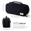 EASTHILL Large Capacity Pencil Case Pen Pouch Organizer Canvas Pencil Bag with Handle School Supplies for Teen Girls-Black view 3