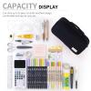 EASTHILL Large Capacity Pencil Case Pen Pouch Organizer Canvas Pencil Bag with Handle School Supplies for Teen Girls-Black view 4