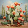DIY Stamped Cross Stitch Kits for Beginners Easy Blossom Cactus 11CT Needlepoint Embroidery Counted Cross Stitch Kits Art Craft Wall Decoration and Gift 30x40cm(3) view 1