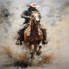 DIY Stamped Cross Stitch Kits for Beginners Easy Western Cowboy Riding Horse 11CT Needlepoint Embroidery Counted Cross Stitch Kits Art Craft Wall Decoration and Gift 40x50cm(13) view 1