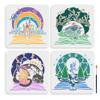 MAYJOYDIY 4pcs Magic Book Stencil 11.811.8inch Large Castle Witch Cat Elf Forest Stencil with Paint Brush Dreamy Book Themed Drawing Template for Wood Walls Canvas Furniture Crafts Art Projects view 1