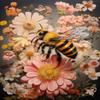 DIY Stamped Cross Stitch Kits for Beginners Easy Bumble Bee in Flower 11CT Needlepoint Embroidery Counted Cross Stitch Kits Art Craft Wall Decoration and Gift 30x40cm(2) view 1