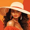 DIY Stamped Cross Stitch Kits for Beginners Easy Orange African Woman Modern 11CT Needlepoint Embroidery Counted Cross Stitch Kits Art Craft Wall Decoration and Gift 40x50cm(1) view 1