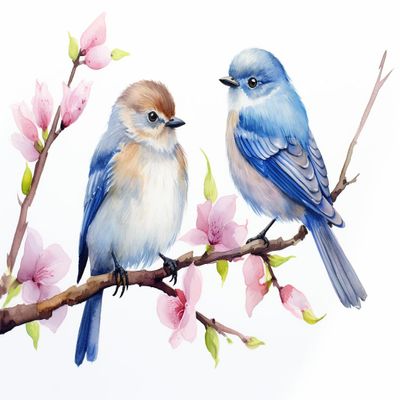 DIY Stamped Cross Stitch Kits for Beginners Easy Watercolor Blue Birds on Tree 11CT Needlepoint Embroidery Counted Cross Stitch Kits Art Craft Wall Decoration and Gift 50x65cm(2)