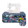 Kathyboom Blue Flowers Sewing Machine Mats for Table with Pockets Reduce Noise,Movement Sewing Machine Pad view 2