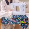 Kathyboom Blue Flowers Sewing Machine Mats for Table with Pockets Reduce Noise,Movement Sewing Machine Pad view 4