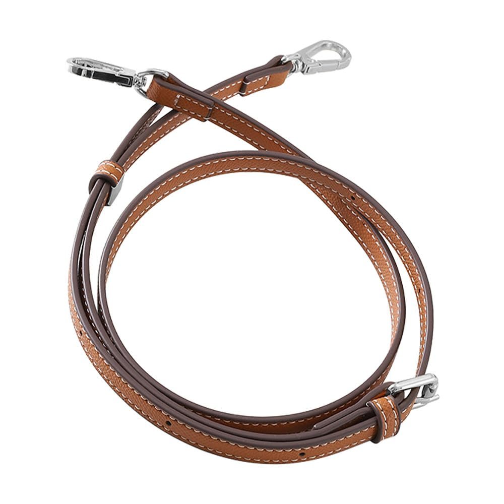 Leather Strap for Purse Replacement Handbags Straps Purse Straps for Handbags Silver Clasp Brown