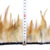 5/10 Yard Rooster Hackle Feather Trims Fringes 4-6 Inch Saddle Feather Ribbons Party Dresses Decoration Accessory Yellow 5 Yard view 4