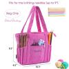 MYBAGZING Crochet Bag and Tote - Corduroy Yarn Bag - Yarn Holder for Crocheting - Crochet Storage Bag for Crochet Hooks, Crochet Accessories, Knitting Bag for Crochet Lovers, Mom Gift view 4