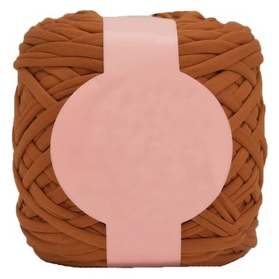 280g Elastic Fabric Cloth T-Shirt Yarn for Hand DIY Bag Basket Carpet Cushion Crocheting Projects (Red Brown)