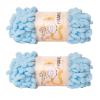 Franel Loop Yarn 100% Polyester Chenille Puffy Yarn, Craft Chunky Finger Knitting Loopy Yarn Soft and Light Material, Perfect for DIY Hand Woven Knitting Crafts Supplies (18 Baby Blue, 2-Pack) view 1