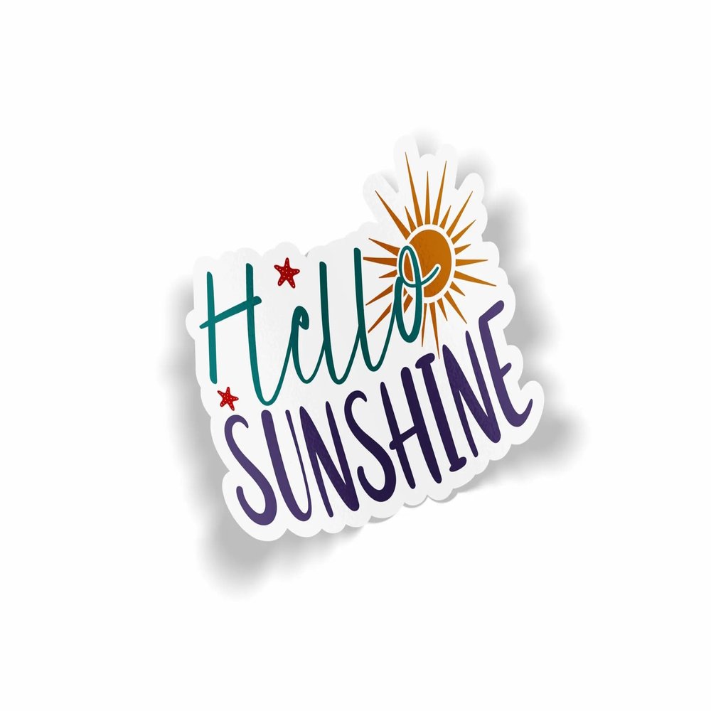 Hello Sunshine Waterproof Laminated Sticker